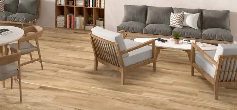 Tileanna Eternal wood-effect tile shown in a living room