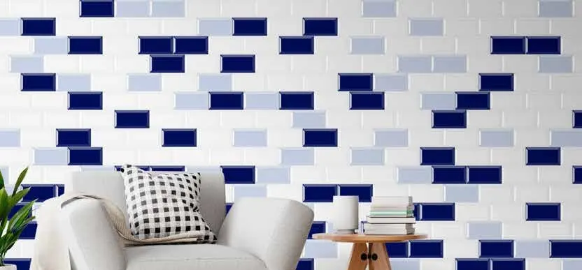 Tileanna Mijas blue and white patterned tiles in an interior
