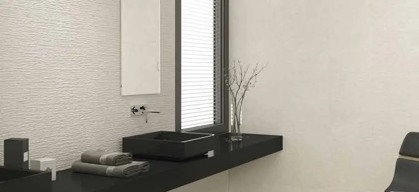 Tileanna Ozone Pearl pale tile in a contemporary bathroom