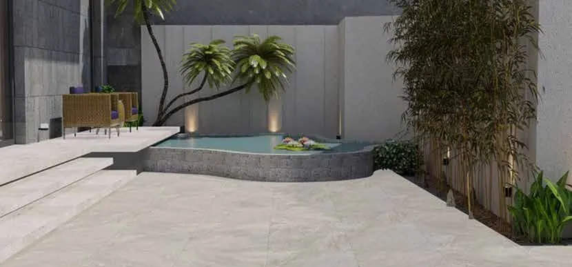 Tileanna Rasa pale outdoor paving around a pool