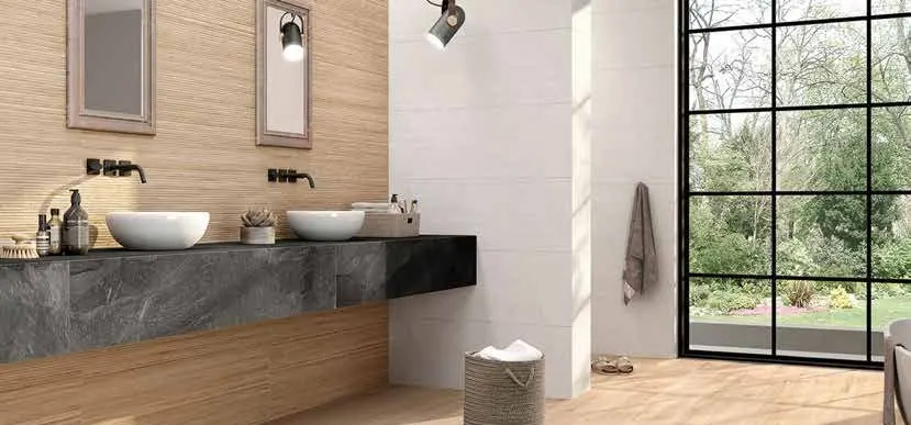 Tileanna Tanzania Lindi Honey wood-effect porcelain in a bright room