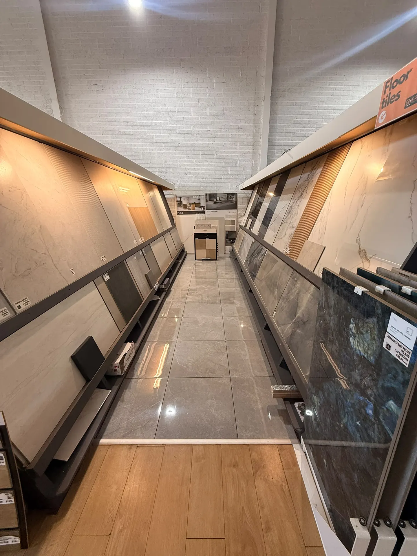 The K.Style showroom in Donegal Town with full-size wall and floor tile displays